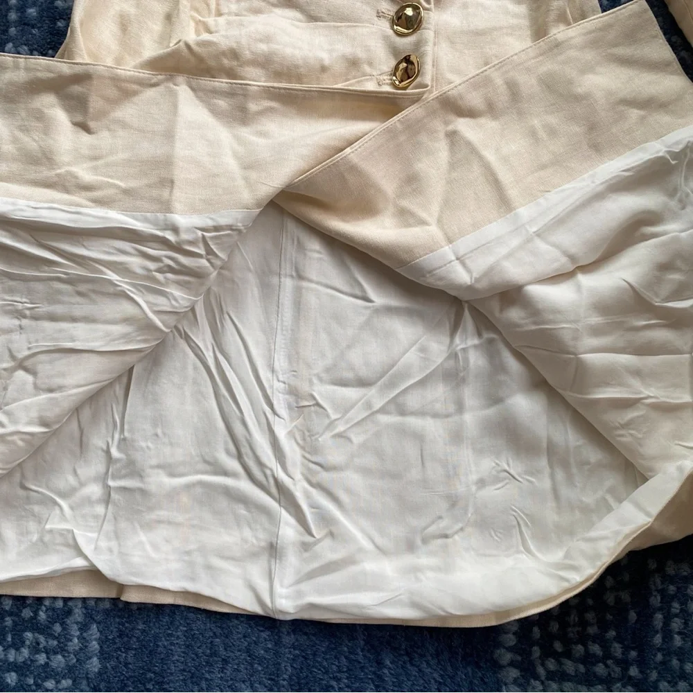 π ZARA CREAM LINEN BLEND BLAZER DRESS! - Picture 13 of 16